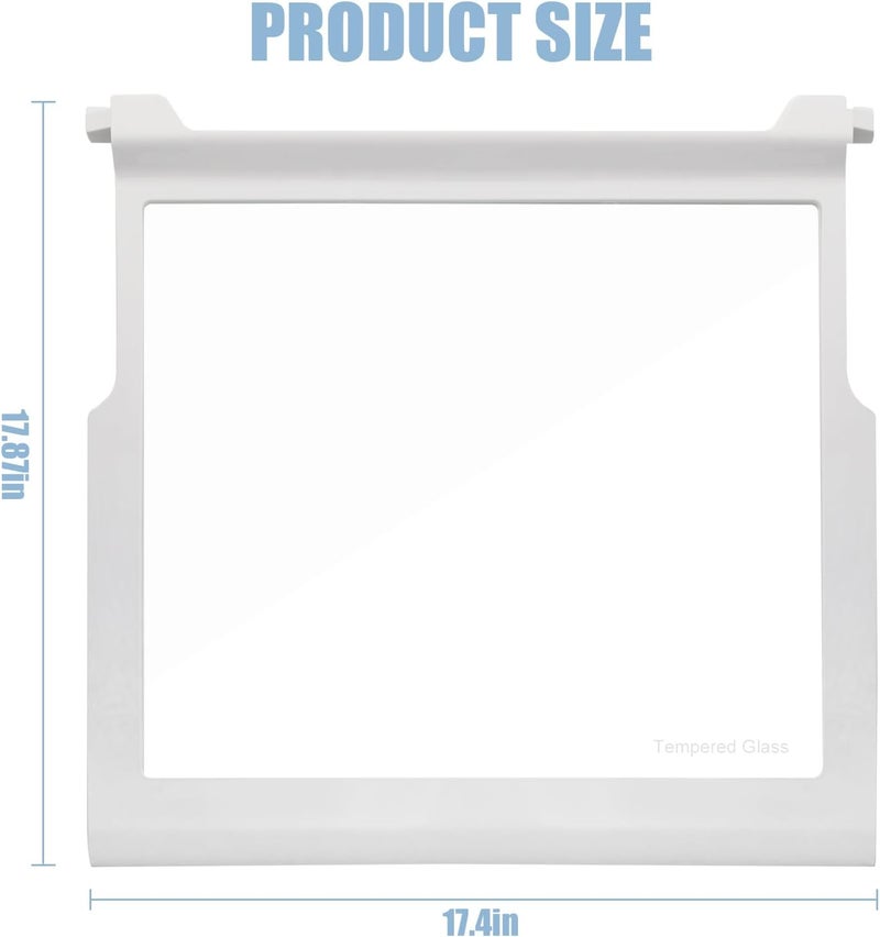 FBULWSEC WPW10276348 Refrigerator Glass Shelf Compatible With Whirlpool, Kenmore maytag, Amana, Crosley and more, Part Number: W10276348, AP6018411, PS11751713, 1557829, 2309524 - Image 4
